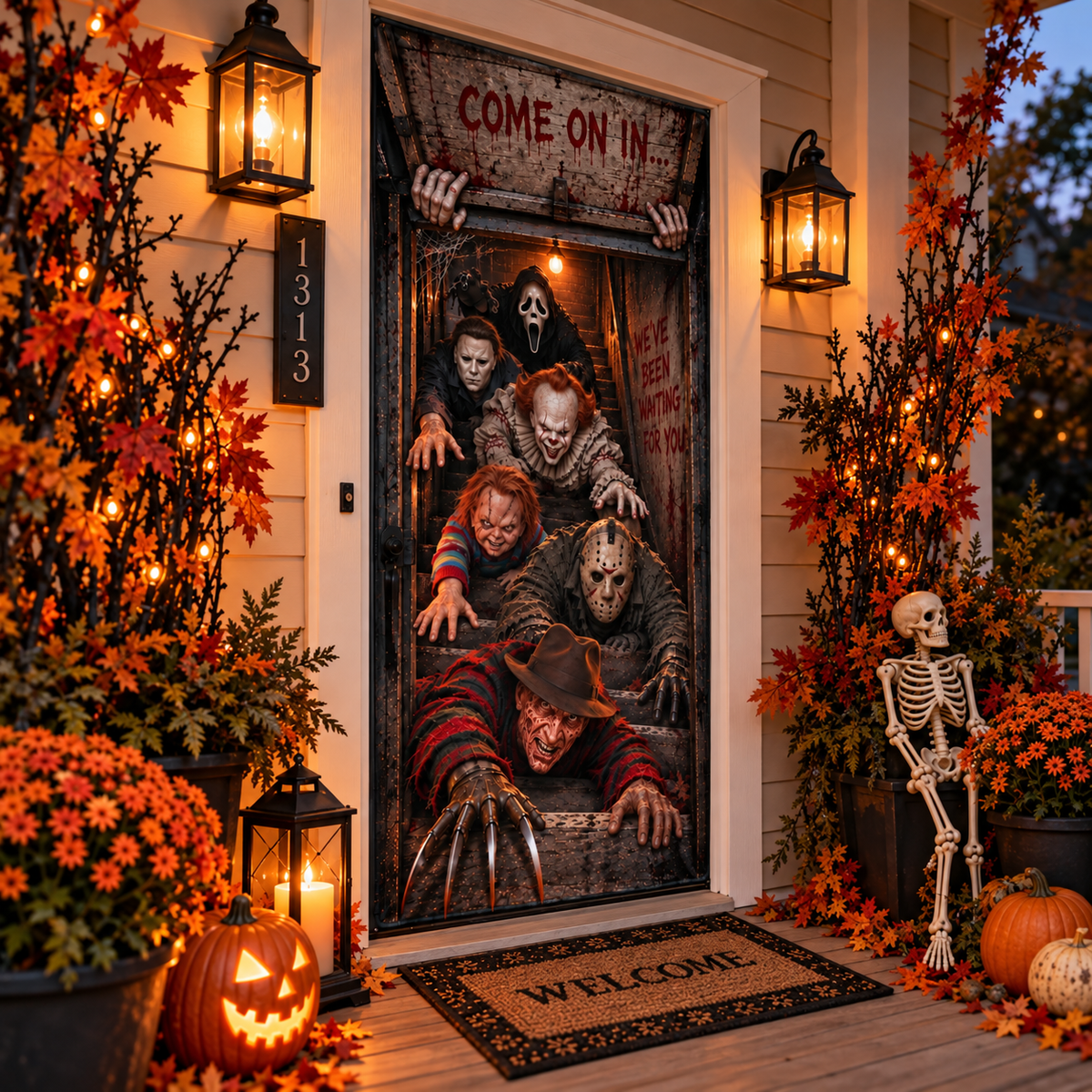 Halloween Horror Movie Door Cover