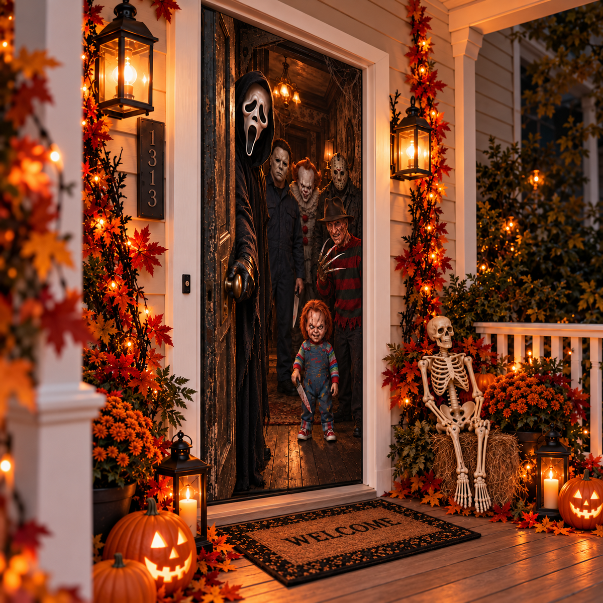 Halloween Horror Movie Door Cover