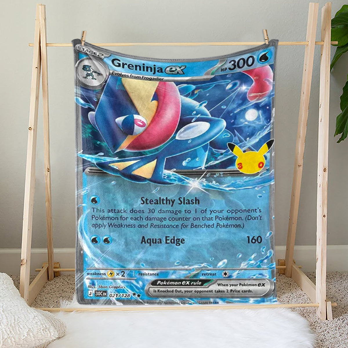 PKM 30th Anniversary Greninja EX Custom Fleece Blanket