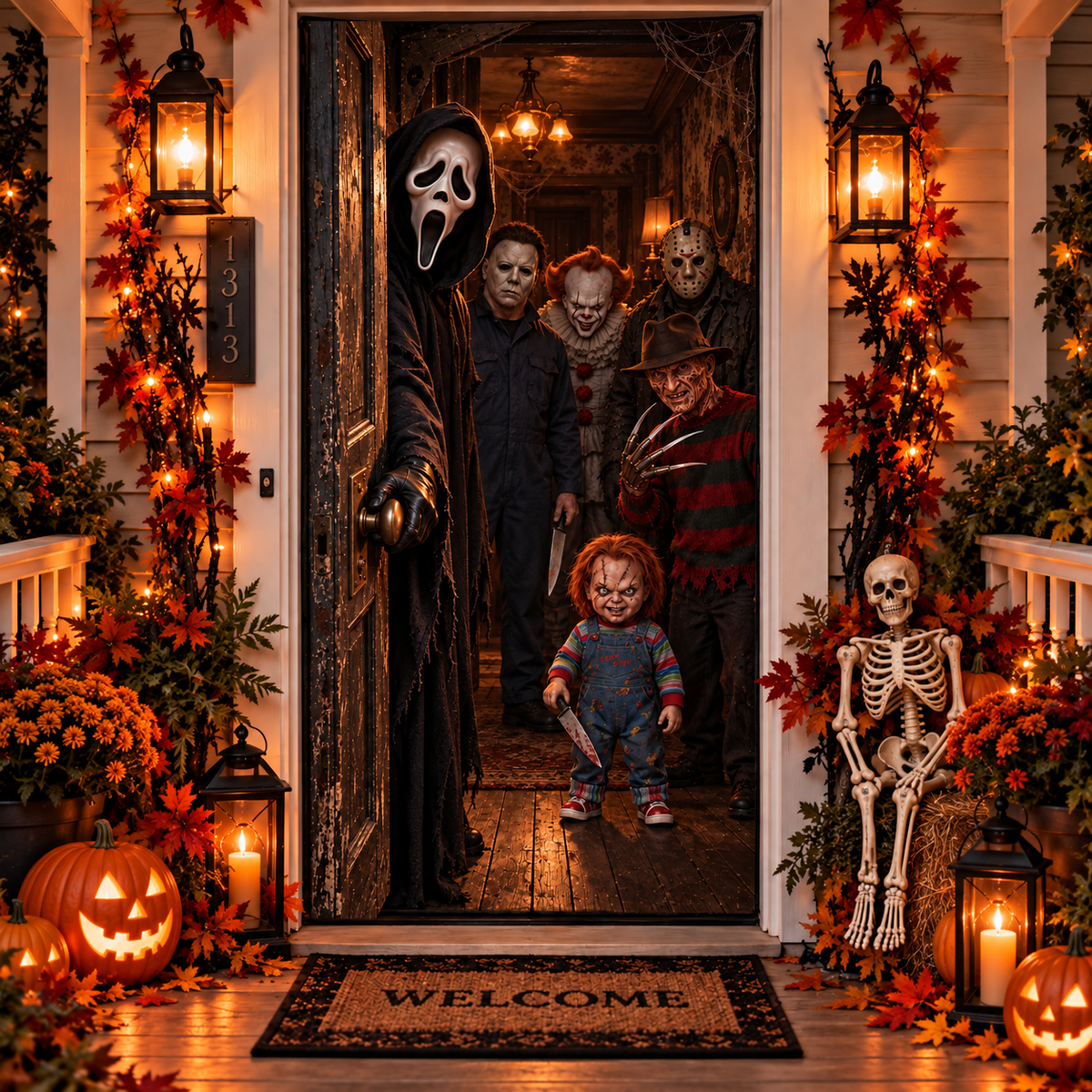 Halloween Horror Movie Door Cover