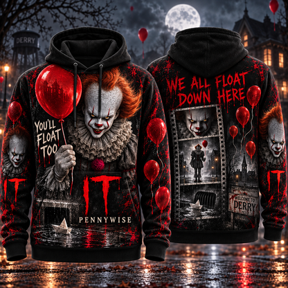 Halloween Pennywise AOP T-Shirt Sweatshirt Hoodie