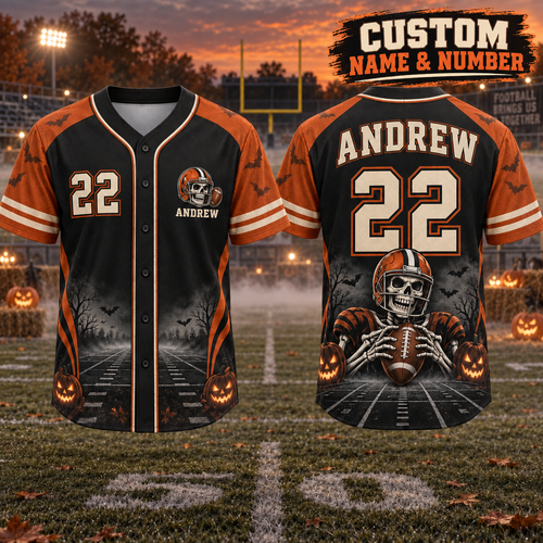 Personalized Halloween Football Jersey – Custom Number & Name