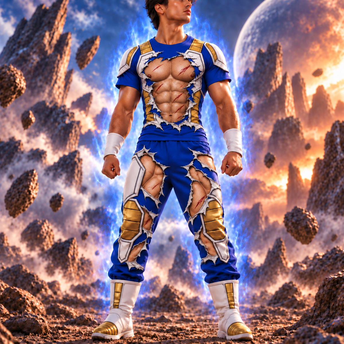 Dragon Ball Vegeta Six-Pack Abs Funny T-Shirt & Sweatpants