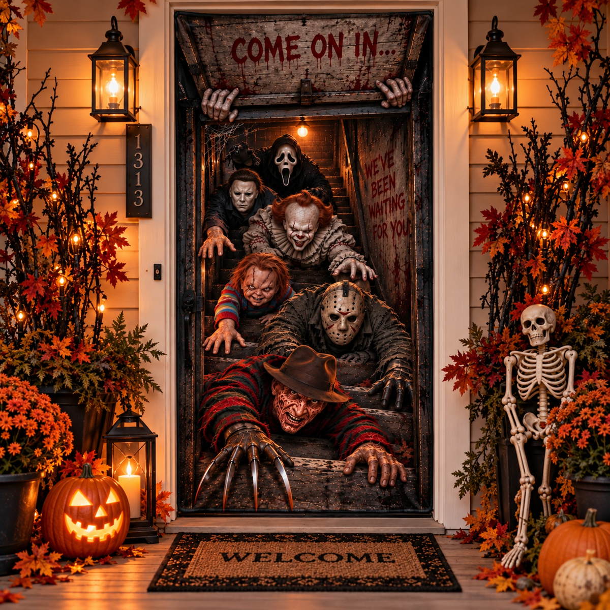 Halloween Horror Movie Door Cover