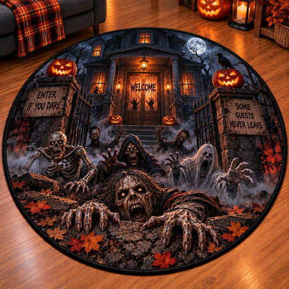 Halloween Haunted House 3D Illusion Custom Floor Mat