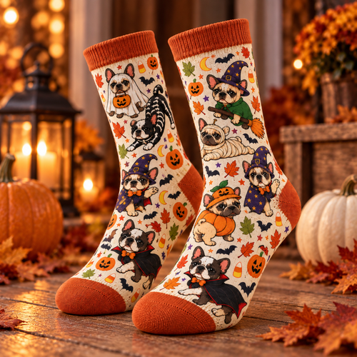 Halloween Custom Dog Breed Spooky Season Socks