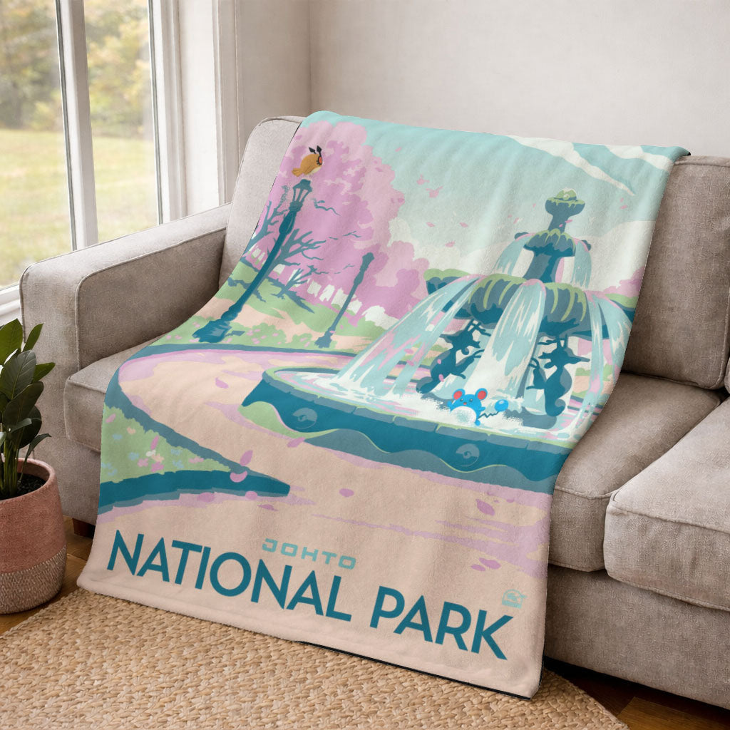 PKM Johto National Park Fleece Blanket