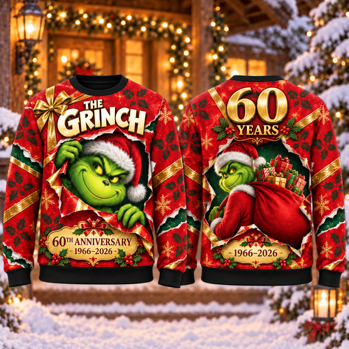 Christmas 60th Anniversary AOP T-Shirt Sweatshirt Hoodie