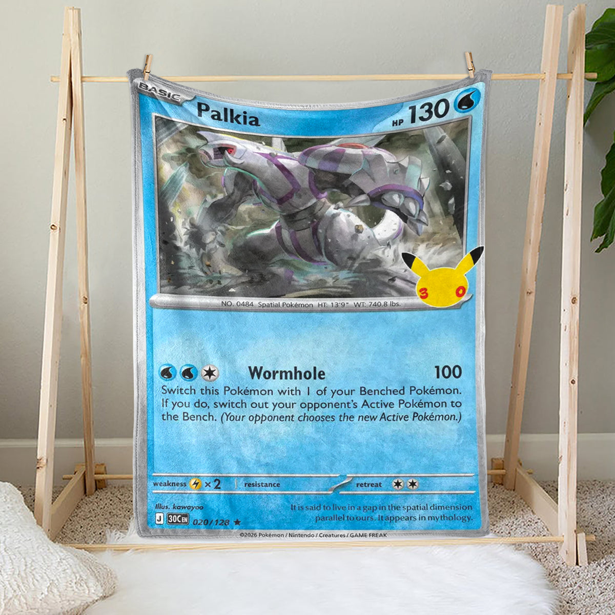 PKM 30th Anniversary Palkia Custom Fleece Blanket