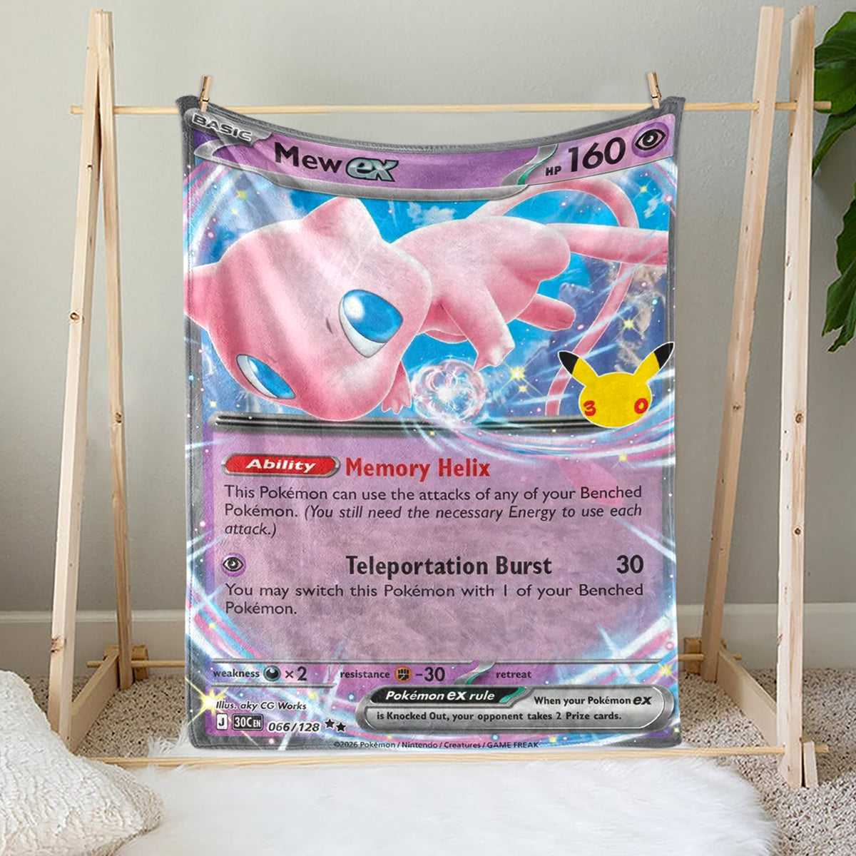 PKM 30th Anniversary Mew Custom Fleece Blanket