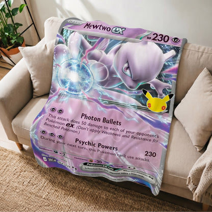 PKM 30th Anniversary Mewtwo Custom Fleece Blanket