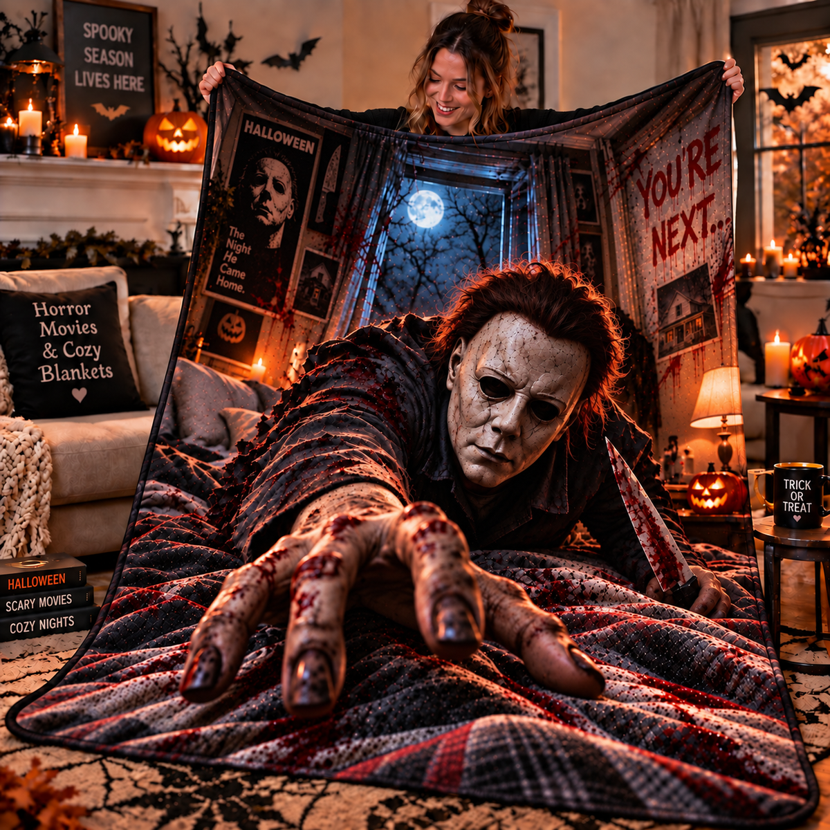Halloween Michael Myers Custom Fleece Blanket