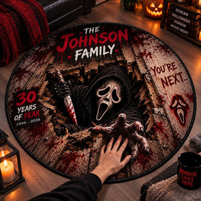 Halloween Scream Custom Family Name Floor Mat