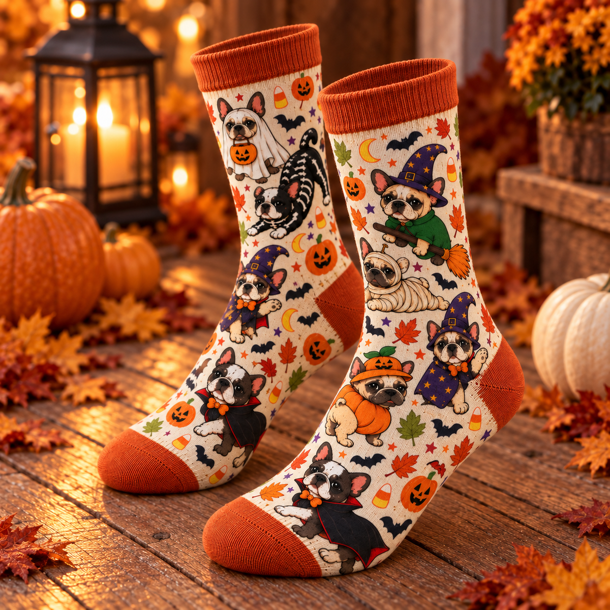 Halloween Custom Dog Breed Spooky Season Socks