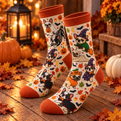 Halloween Custom Dog Breed Spooky Season Socks