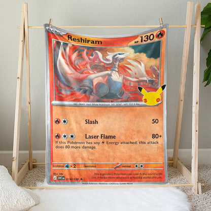PKM 30th Anniversary Reshiram Custom Fleece Blanket