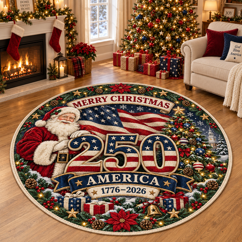 Christmas 250th USA Anniversary Custom Floor Mat