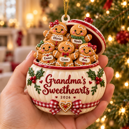 Personalized Custom Name Grandma's Sweethearts Acrylic Ornament – Custom Name Holiday Gift