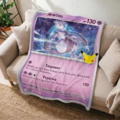 PKM 30th Anniversary Mewtwo Custom Fleece Blanket