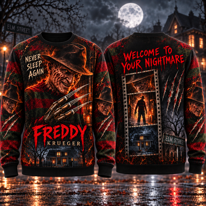 Halloween Freddy AOP T-Shirt Sweatshirt Hoodie