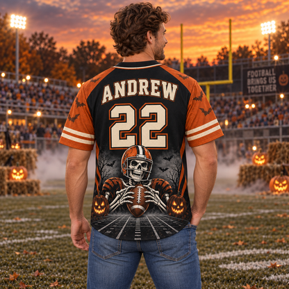 Personalized Halloween Football Jersey – Custom Number & Name