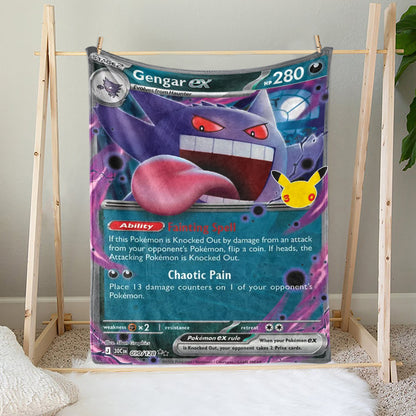 PKM 30th Anniversary Gengar Custom Fleece Blanket