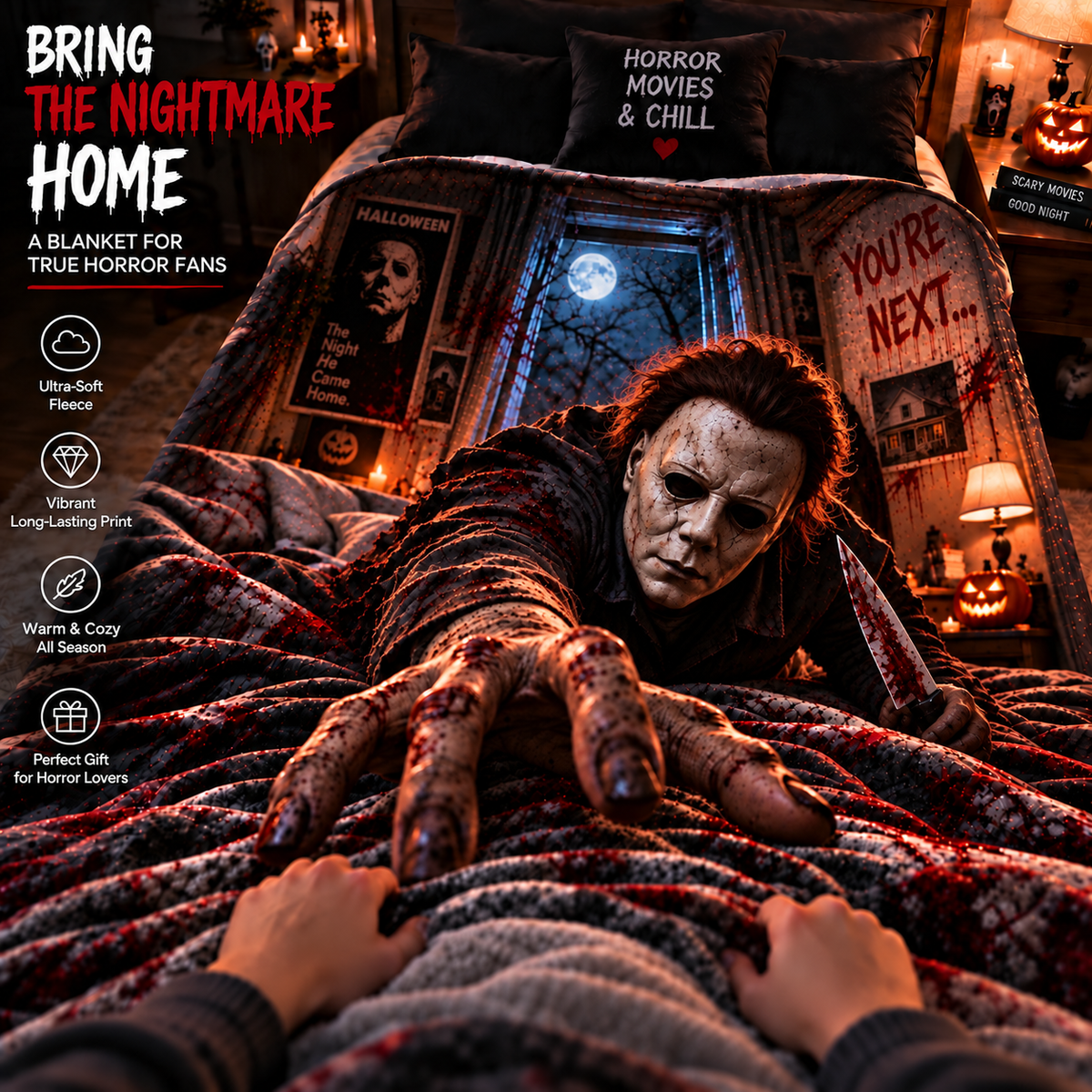 Halloween Michael Myers Custom Fleece Blanket