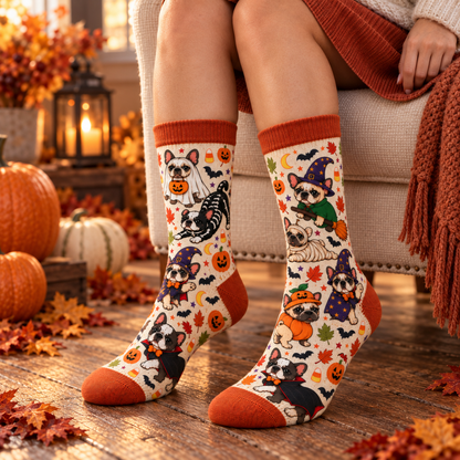 Halloween Custom Dog Breed Spooky Season Socks