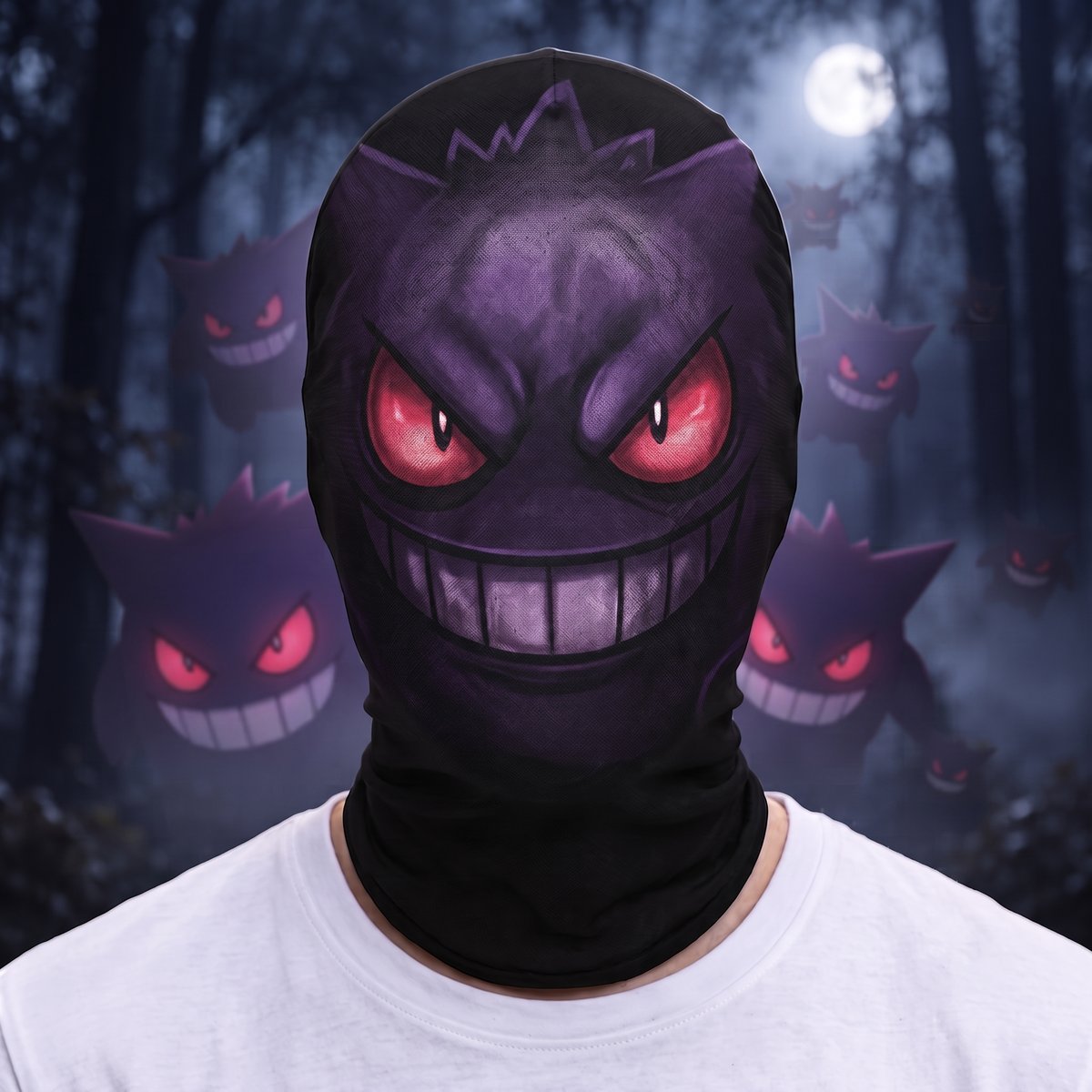 PKM Halloween Gengar Face Funny Costume Headwear - Personalized Balaclava Mask
