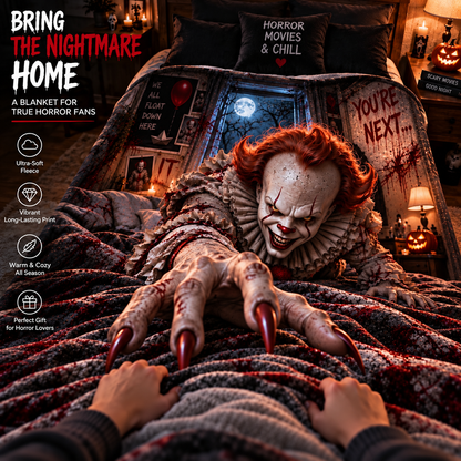 Halloween Pennywise Custom Fleece Blanket
