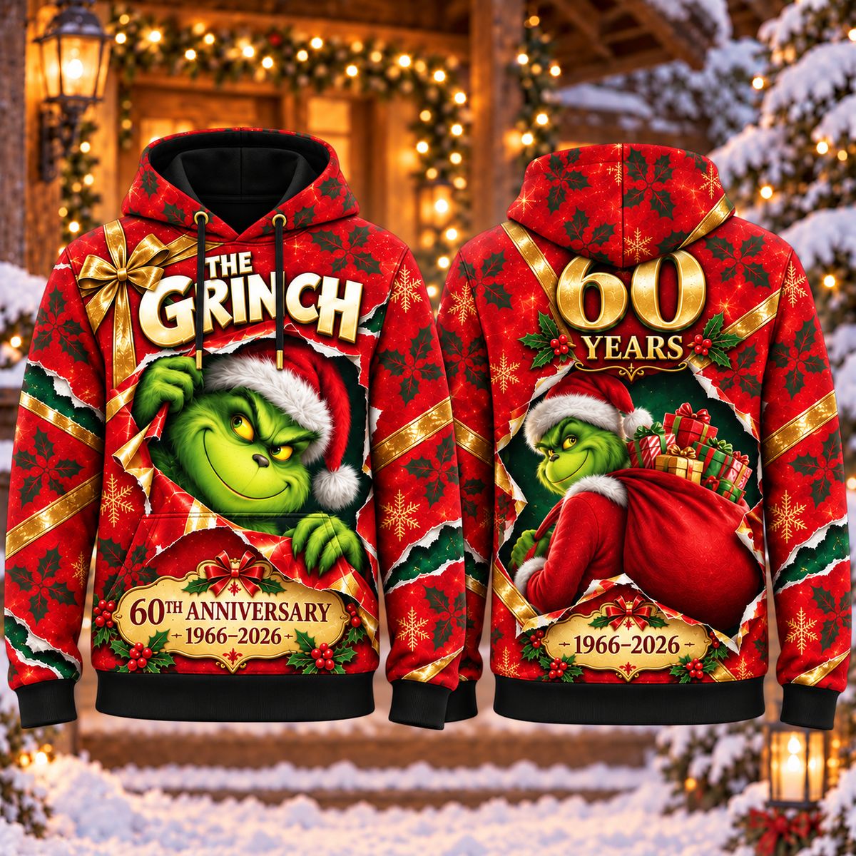 Christmas 60th Anniversary AOP T-Shirt Sweatshirt Hoodie