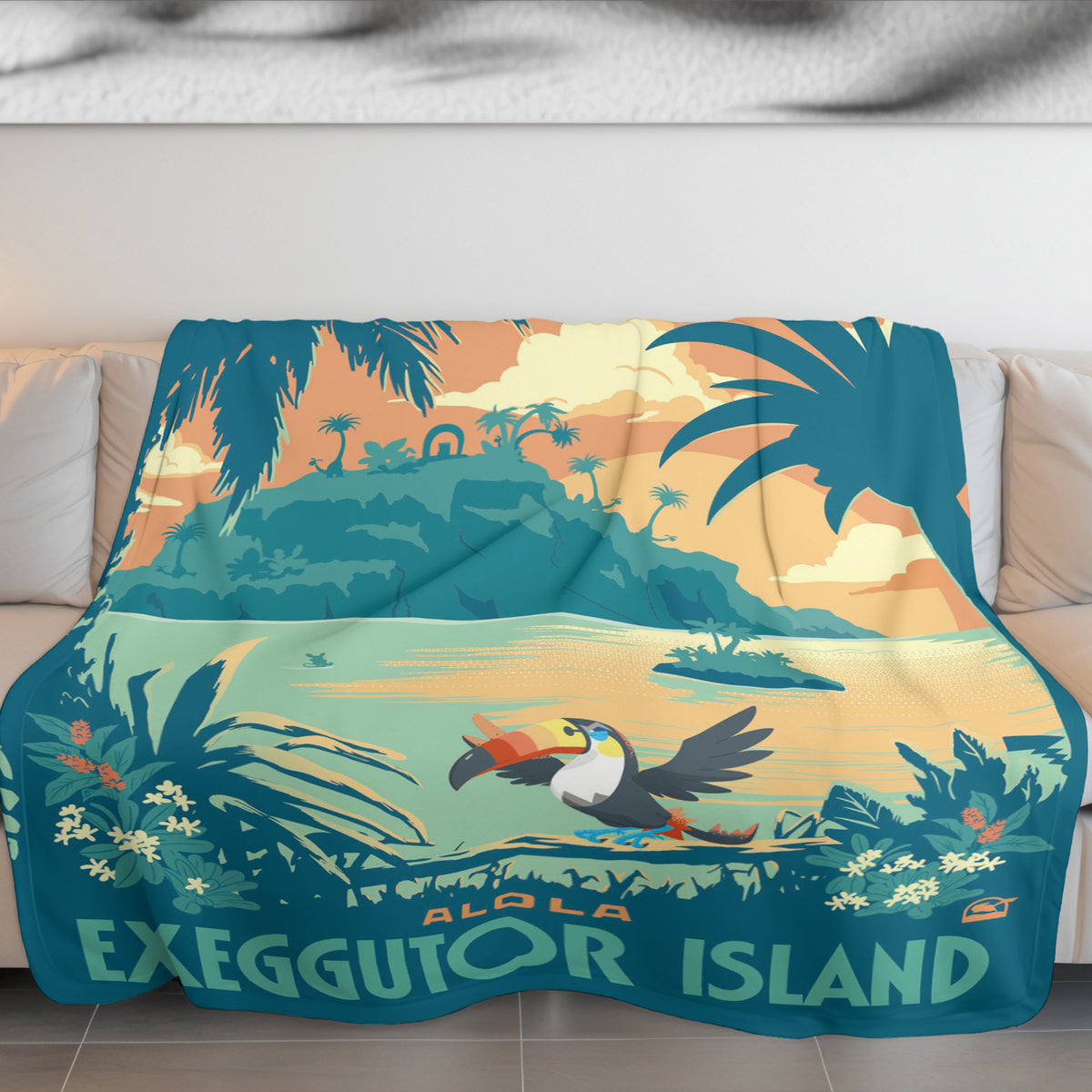 PKM Alola Exeggutor Island Fleece Blanket