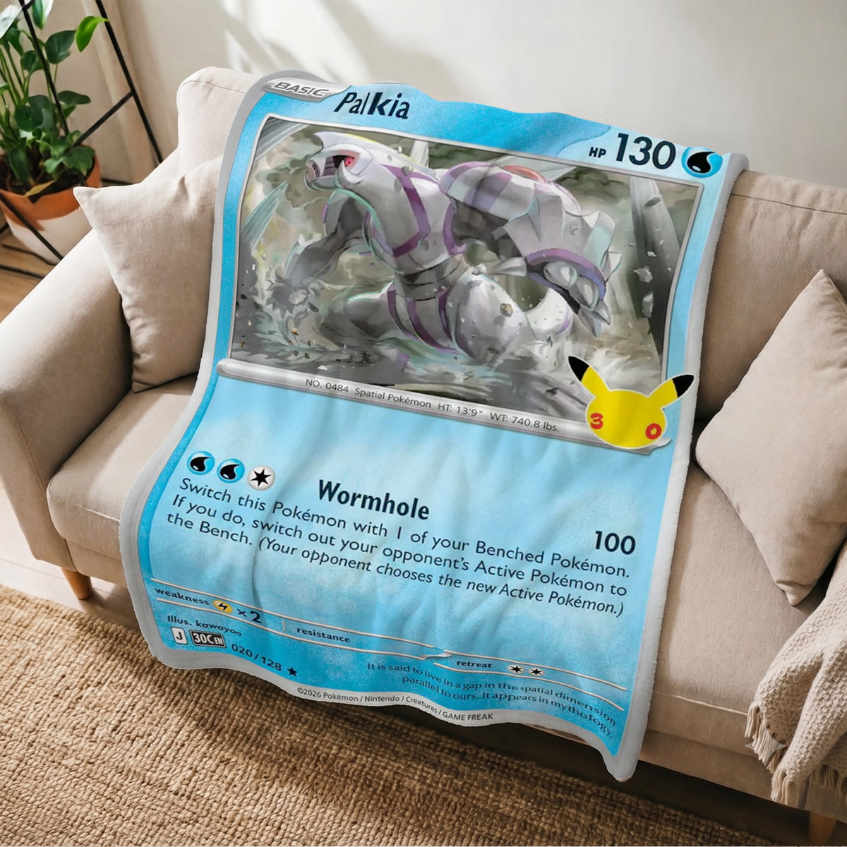PKM 30th Anniversary Palkia Custom Fleece Blanket
