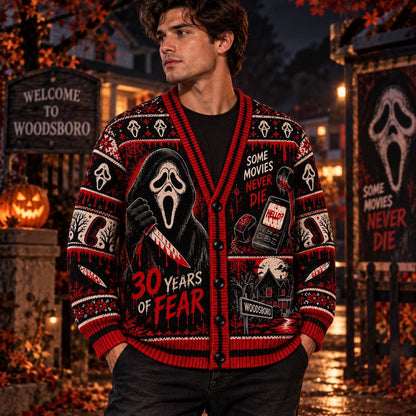 Halloween Scream 30th Anniversary Ugly Cardigan