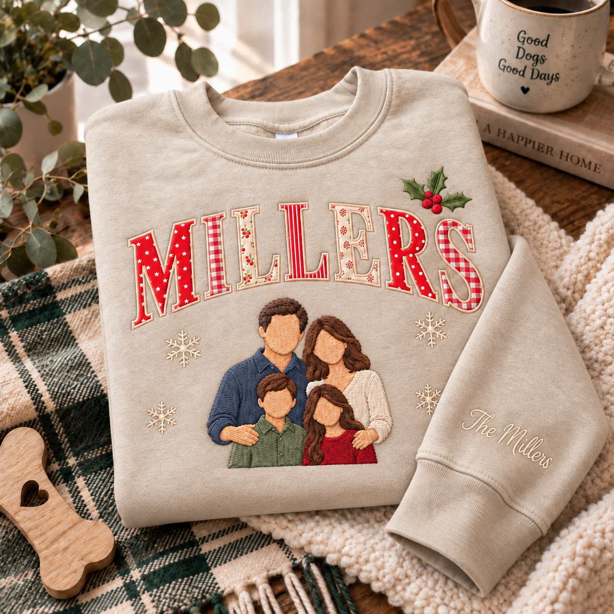 Personalized Christmas Family Photo & Name Sweatshirt