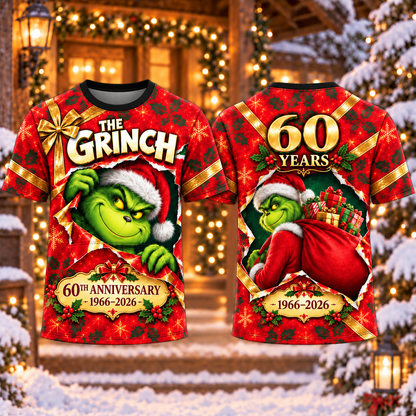Christmas 60th Anniversary AOP T-Shirt Sweatshirt Hoodie