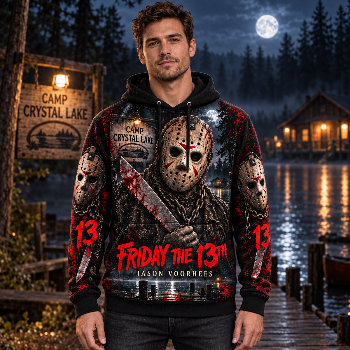 Halloween Jason AOP T-Shirt Sweatshirt Hoodie