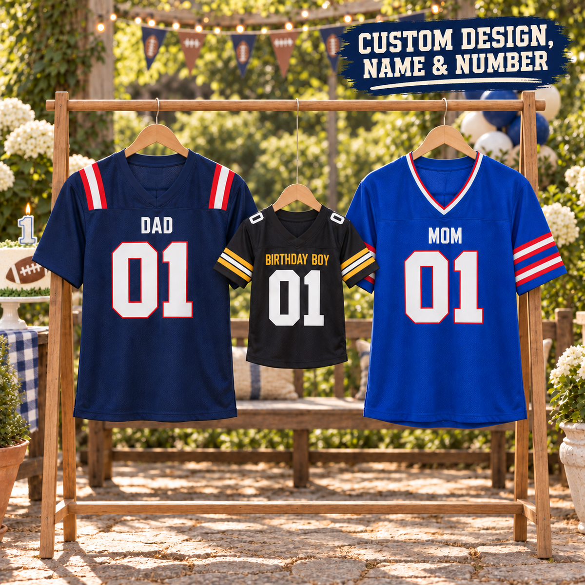 Personzalized Family Birthday Jersey - Custom Name, Number & Design
