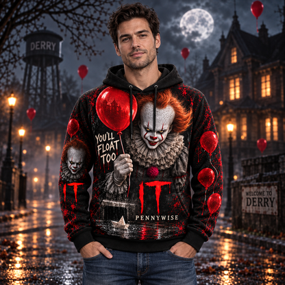 Halloween Pennywise AOP T-Shirt Sweatshirt Hoodie
