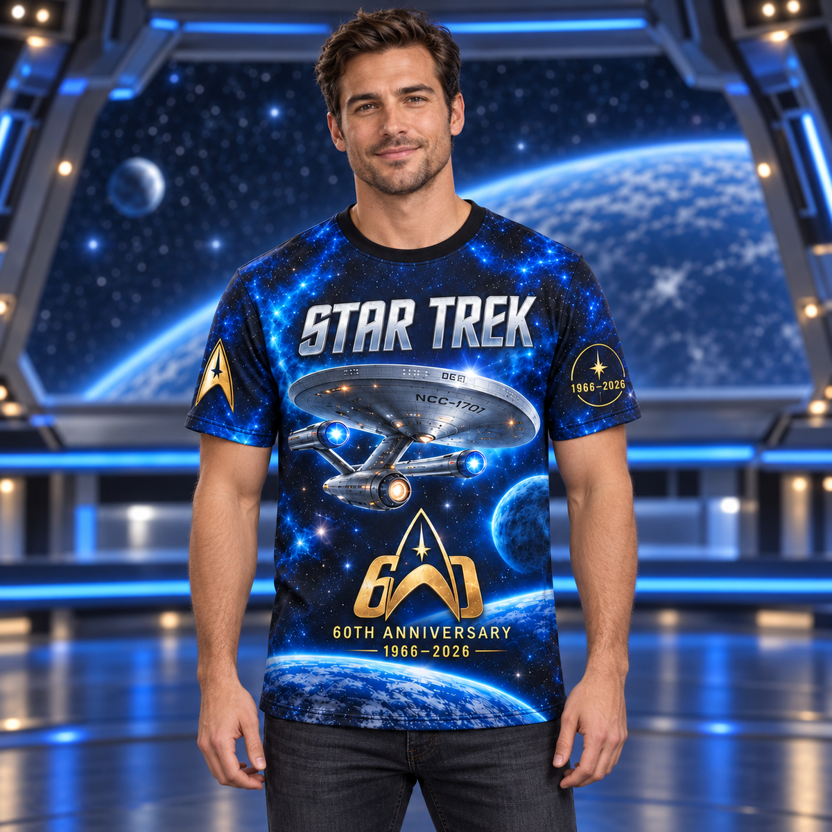 Star Trek 60th Anniversary AOP T-Shirt Sweatshirt Hoodie