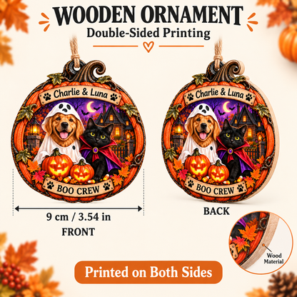 Personalized Halloween Horror Movie Characters Double-Side Printed Wooden Ornament