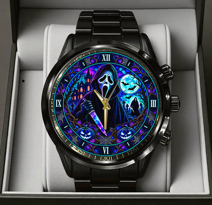 Halloween Neon Ghost Face Custom Watch