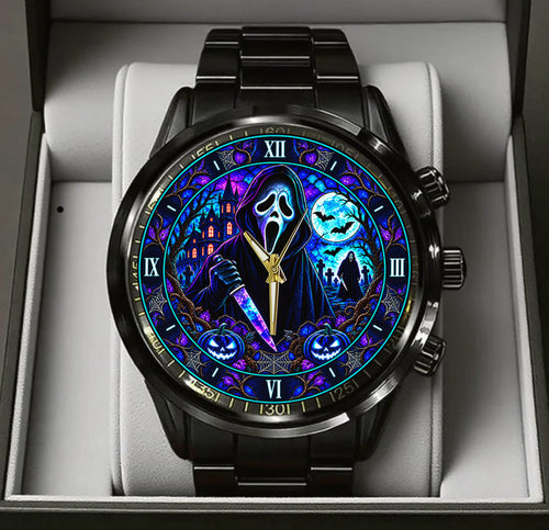 Halloween Neon Ghost Face Custom Watch