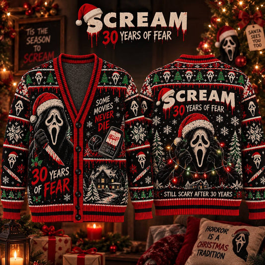 Christmas Scream 30th Anniversary Ugly Cardigan