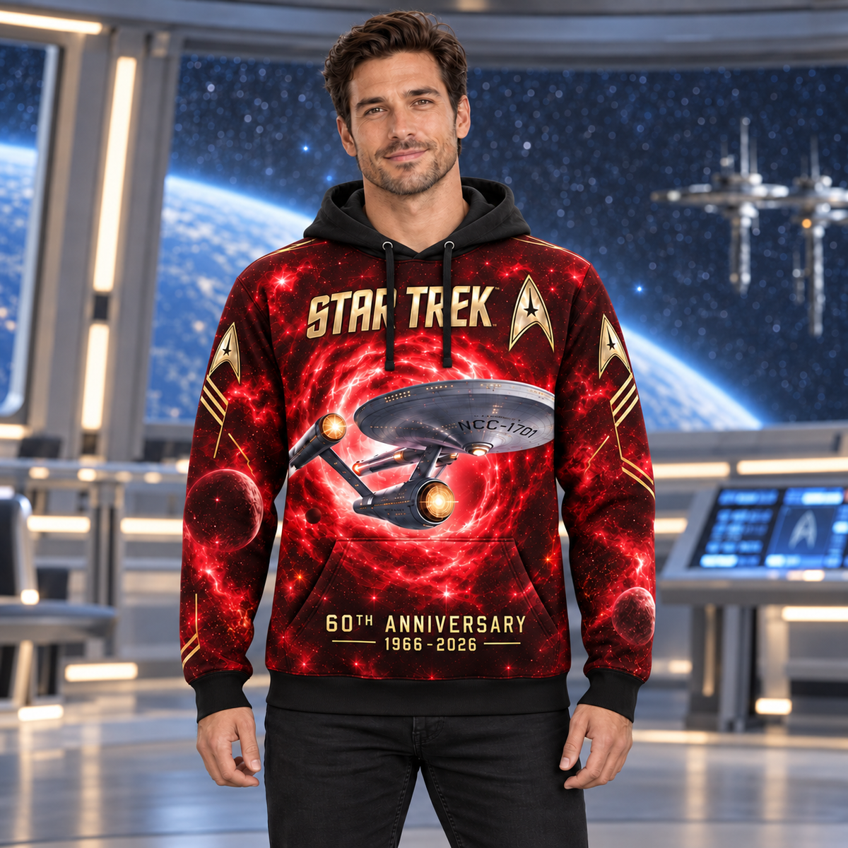 Star Trek 60th Anniversary AOP T-Shirt Sweatshirt Hoodie