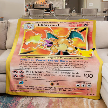 PKM Charizard 30th Celebration Fleece Blanket