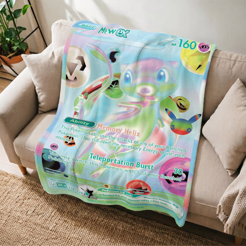 PKM Mew EX 30th Anniversary Custom Fleece Blanket
