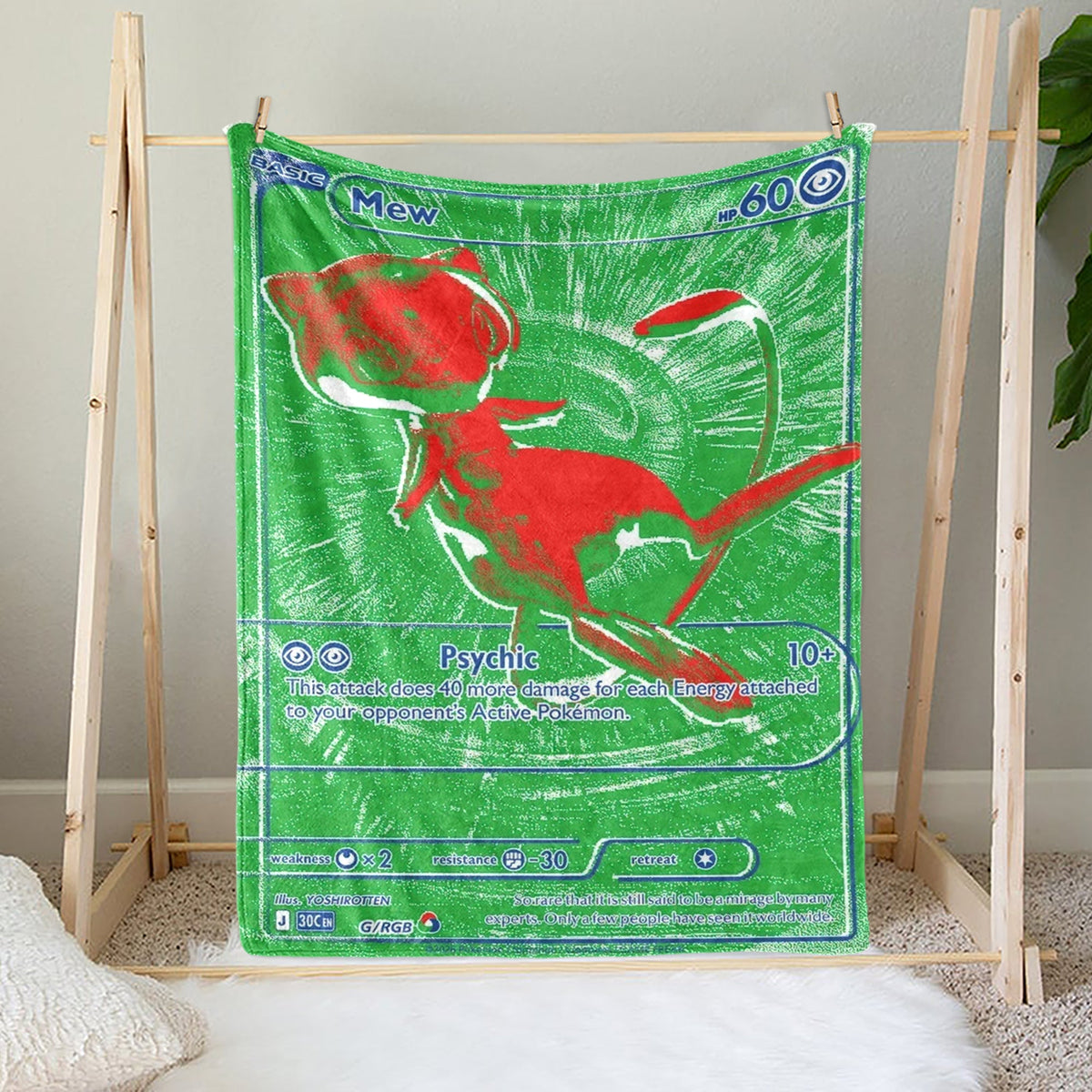PKM Mew 30th Anniversary Custom Fleece Blanket