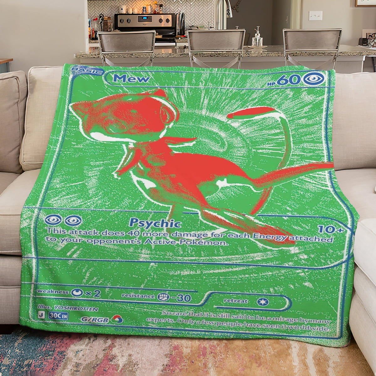 PKM Mew 30th Anniversary Custom Fleece Blanket