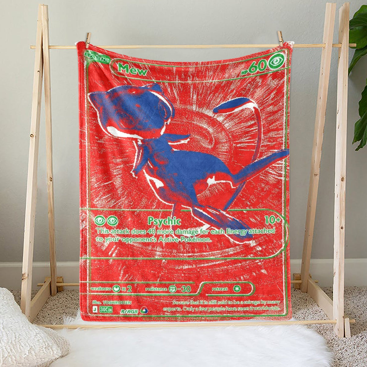 PKM Mew 30th Anniversary Custom Fleece Blanket